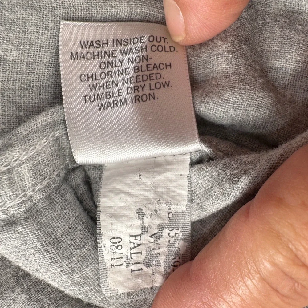 Banana Republic Shirt Men L Heritage Cotton Plaid Grey Long Sleeve Casual Y2K